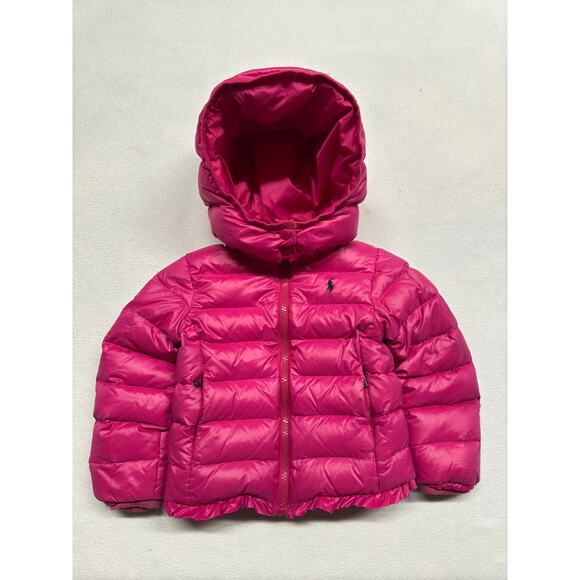 Polo Ralph Lauren Toddler Girl's 2/2T Water-Repellent 650 Fill‎ Down Jacket Pink - Picture 2 of 13
